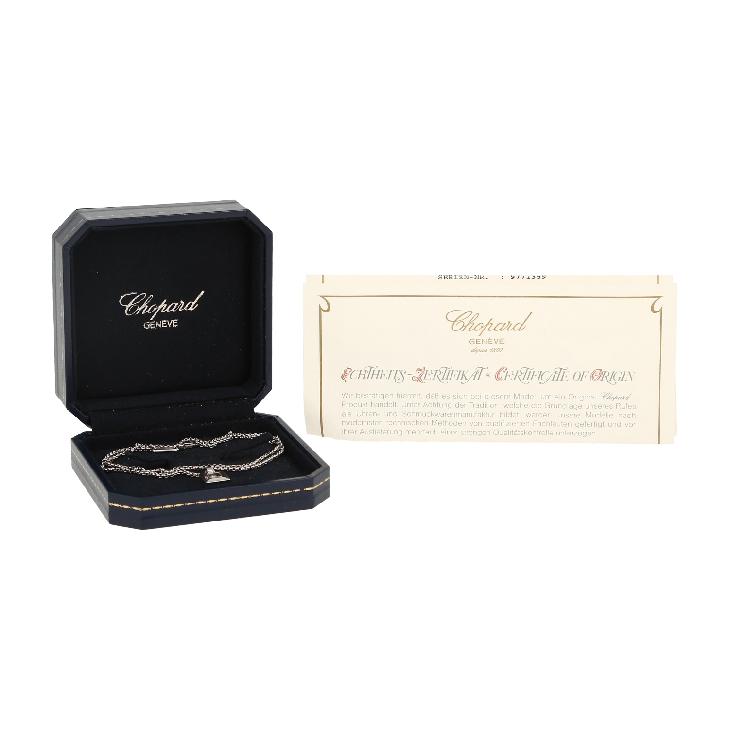 Collar Chopard Happy Diamonds de oro blanco y diamante - Detail D2