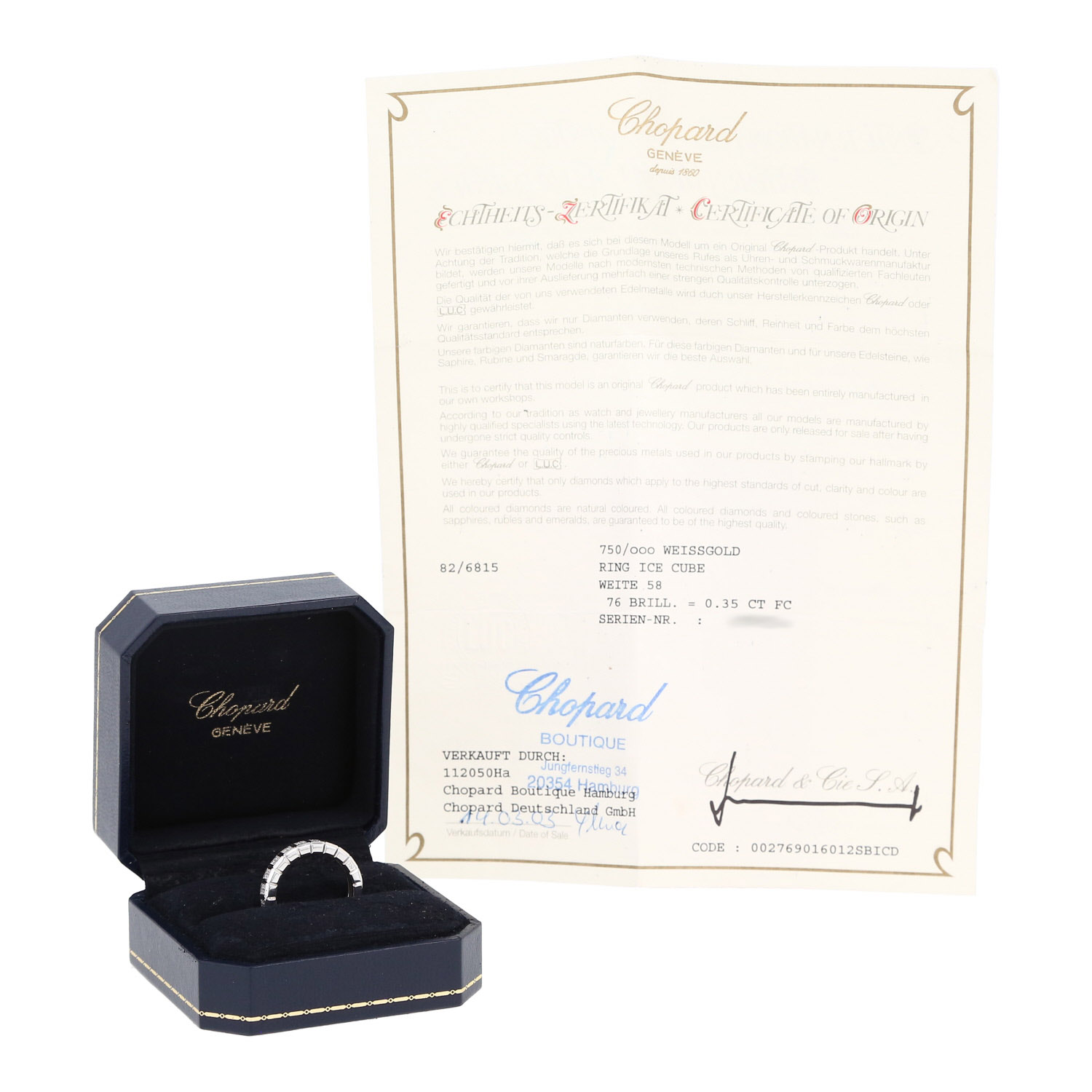 Chopard Ice Cube ring in white gold and diamonds - Detail D2