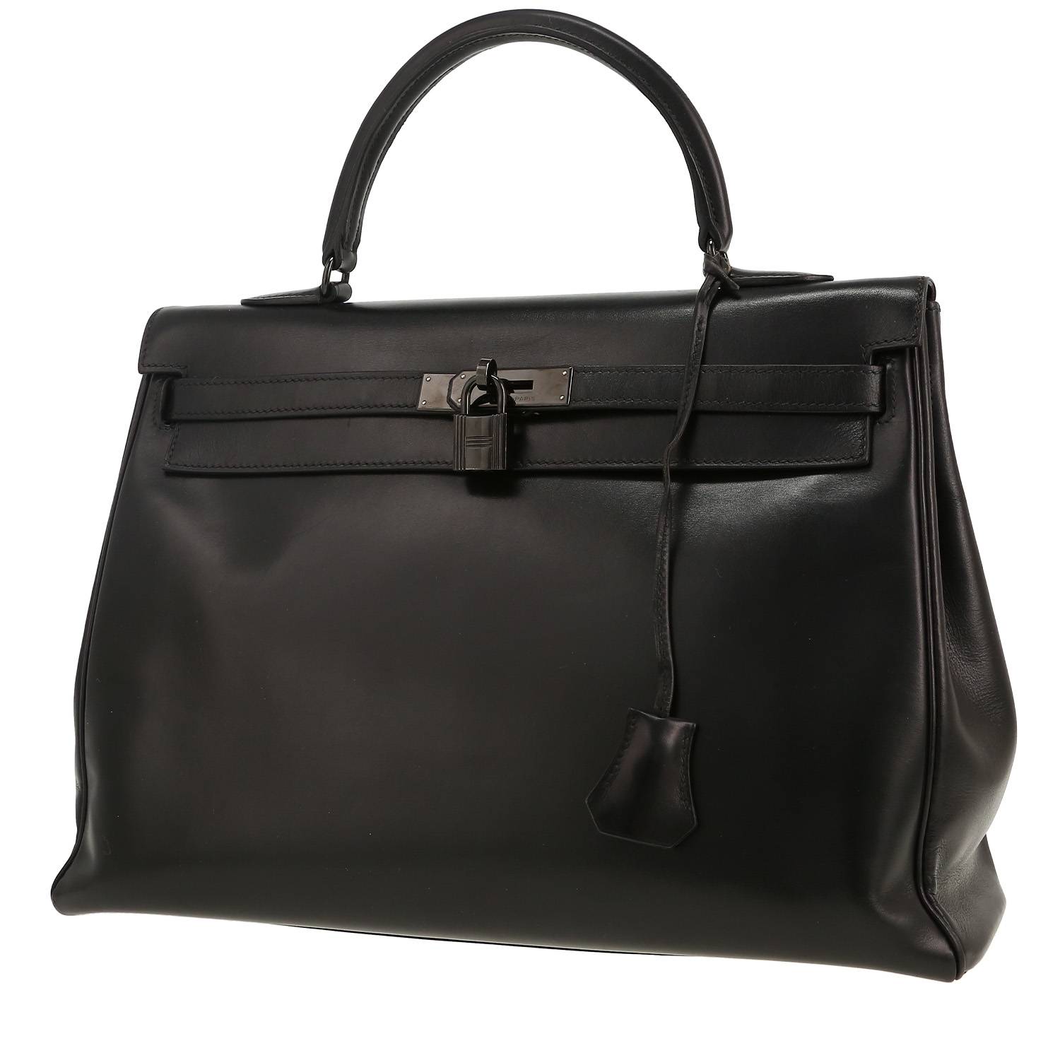 Borsa Hermès  Kelly So Black in pelle box nera