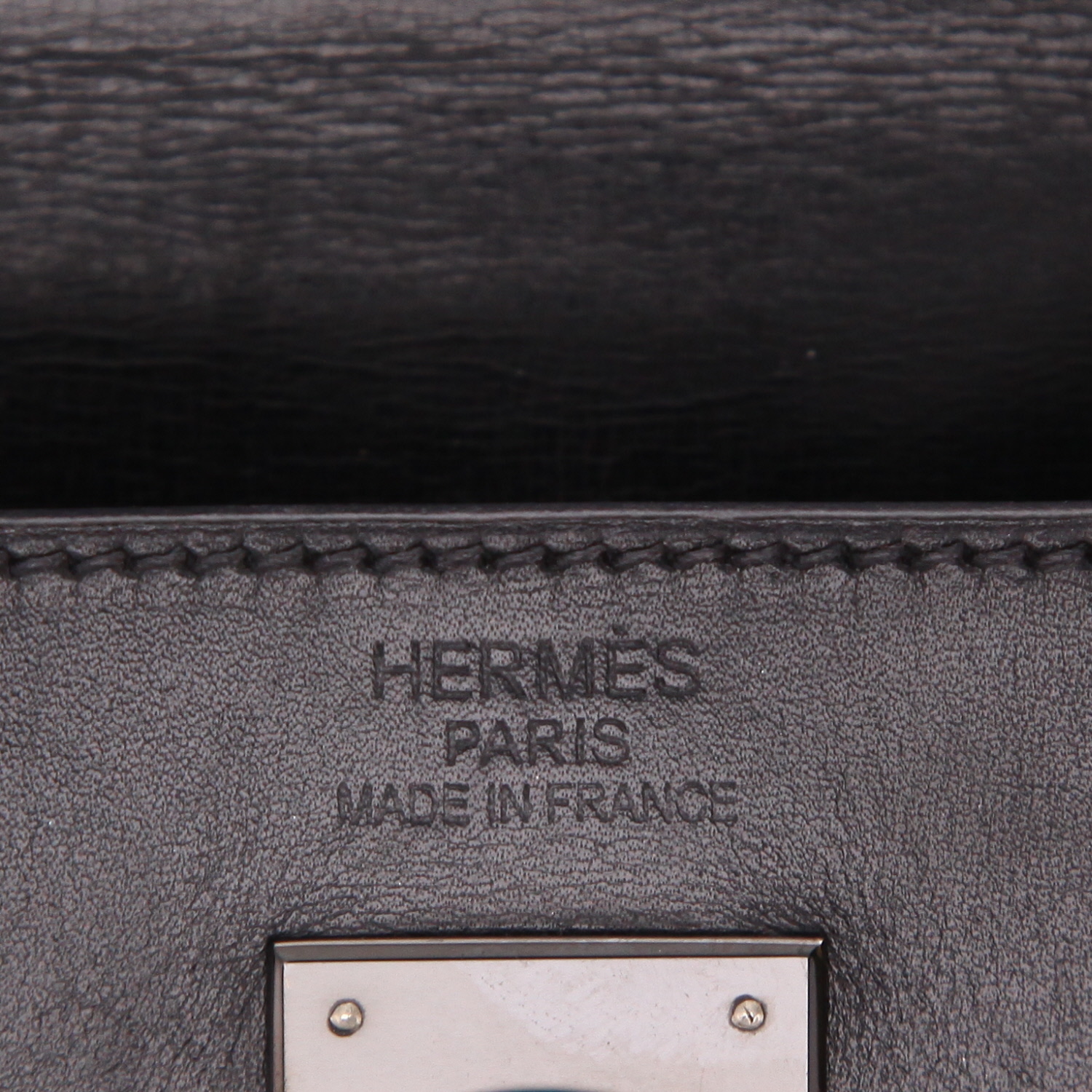 Borsa Hermès  Kelly So Black in pelle box nera - Detail D2