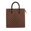 Bolso de mano Louis Vuitton  Sac Plat en lona a cuadros ébano y cuero marrón - 360 thumbnail