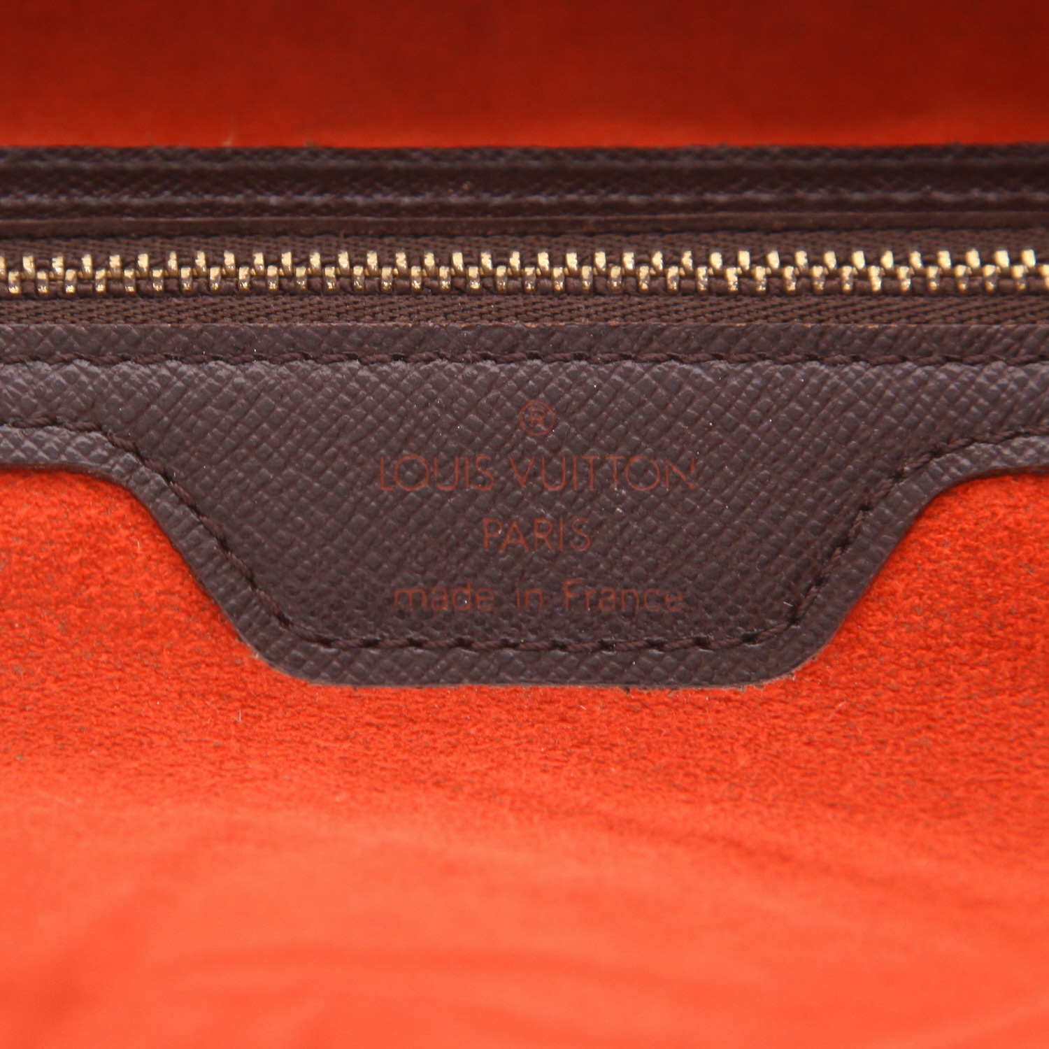 Bolso de mano Louis Vuitton  Sac Plat en lona a cuadros ébano y cuero marrón - Detail D2