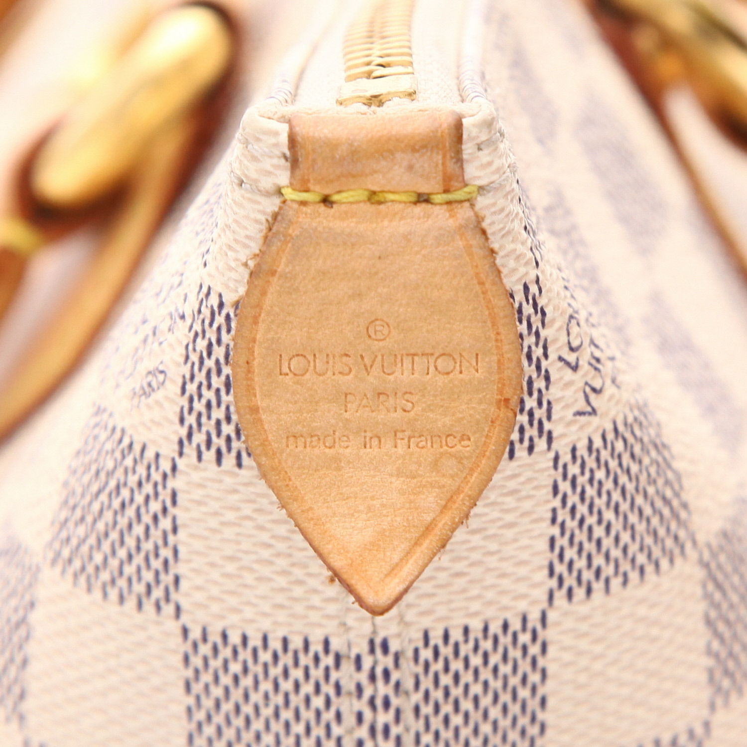 Sac à main Louis Vuitton  Saleya en toile damier azur et cuir naturel - Detail D2