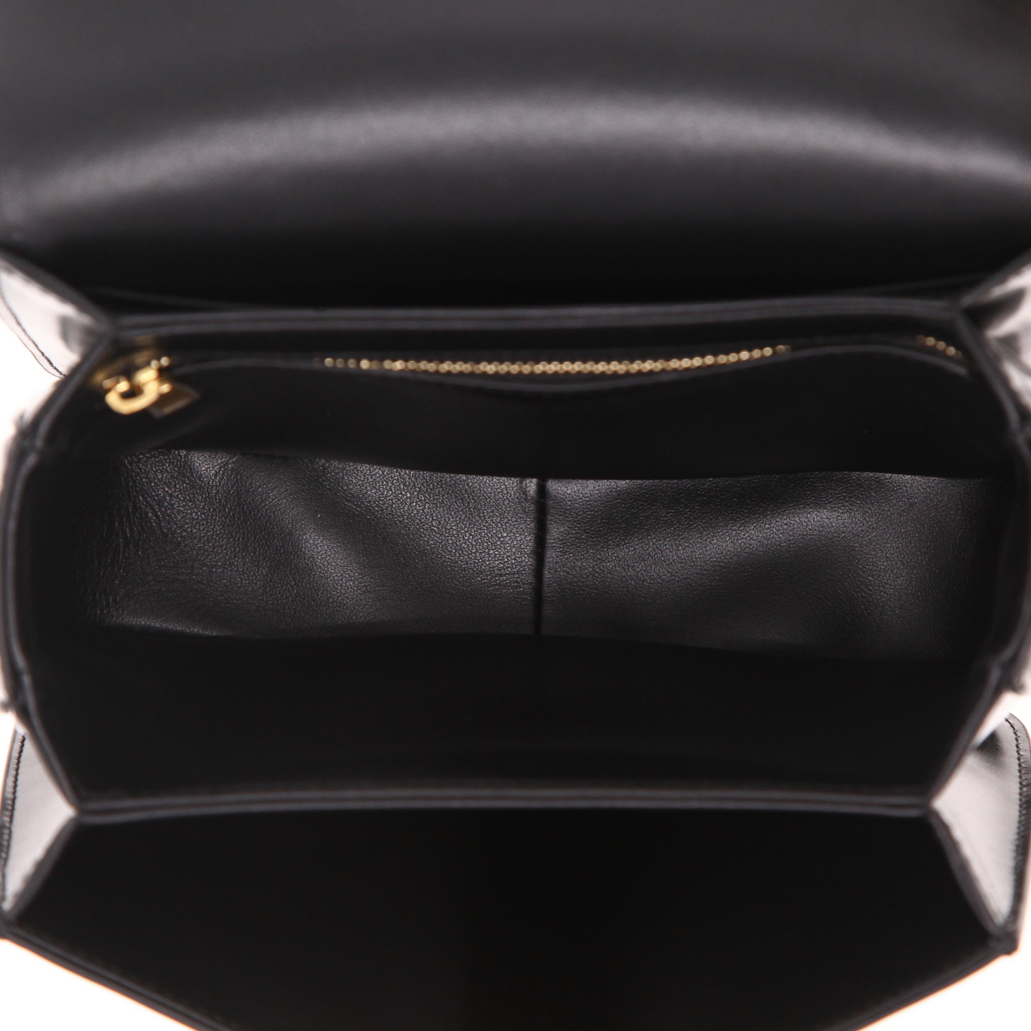 Celine  Triomphe Teen shoulder bag  in black leather - Detail D3