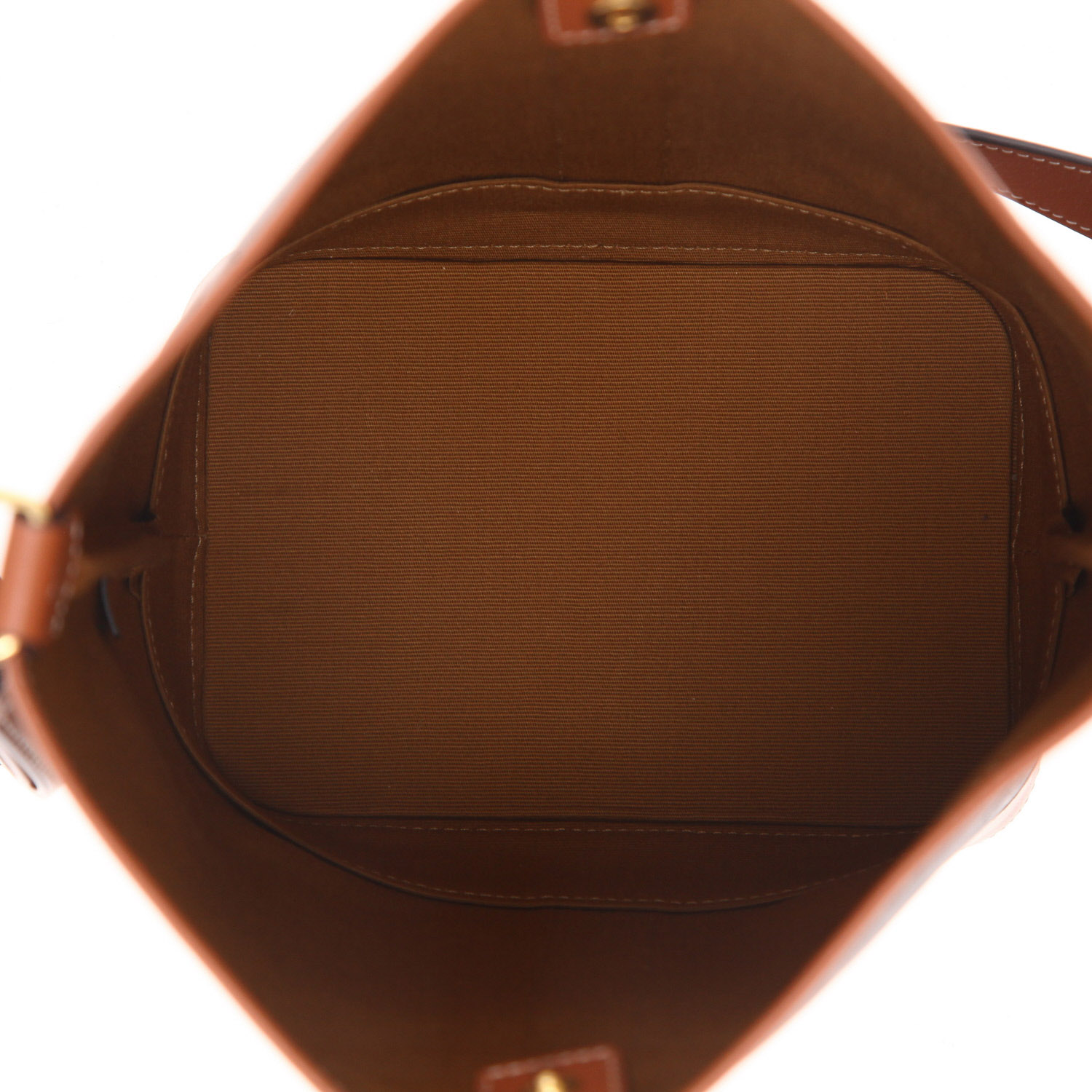 Celine  Seau small model  shoulder bag  in brown monogram canvas  and brown leather - Detail D3