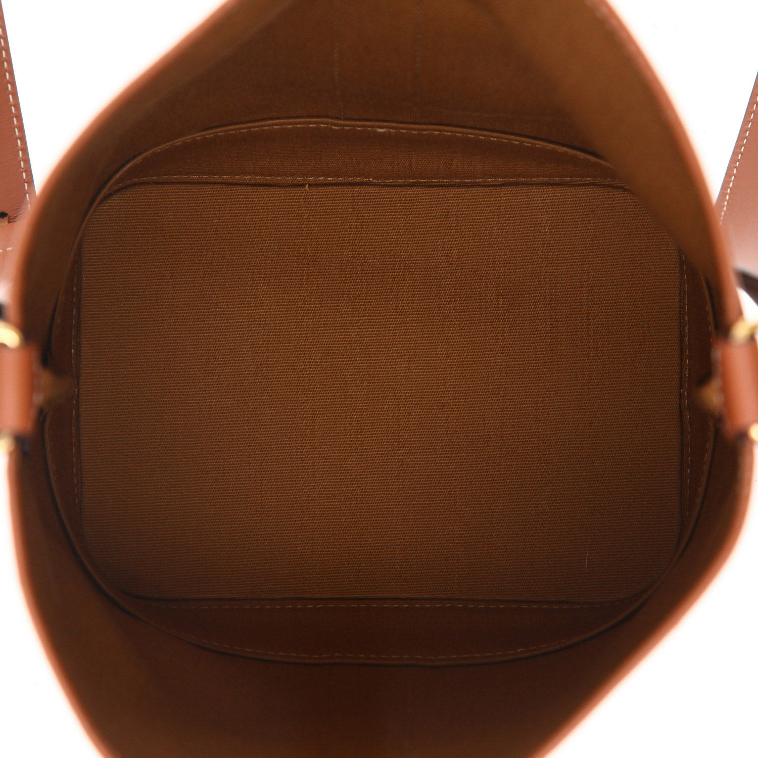 Sac bandoulière Celine  Seau petit modèle  en toile monogram marron et cuir marron - Detail D3