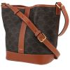 Borsa a tracolla Celine  Seau modello piccolo  in tela monogram marrone e pelle marrone - 00pp thumbnail