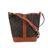 Borsa a tracolla Celine  Seau modello piccolo  in tela monogram marrone e pelle marrone - 360 thumbnail