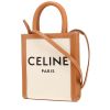 Celine  Vertical small model  shoulder bag  in beige canvas  and brown leather - 00pp thumbnail