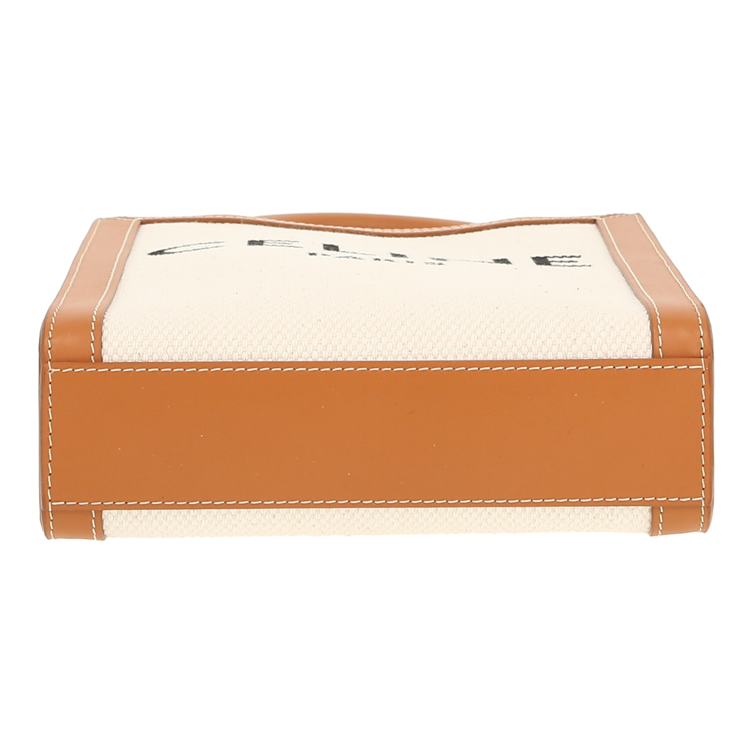 Borsa a tracolla Celine  Vertical modello piccolo  in tela beige e pelle marrone - Detail D1