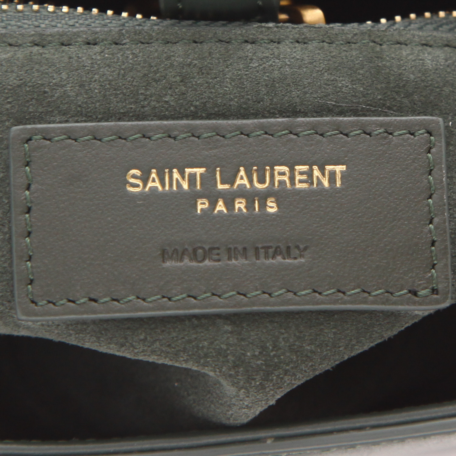 Saint Laurent  5 à 7 handbag  in green leather - Detail D2