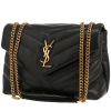 Borsa a tracolla Saint Laurent  Loulou in pelle trapuntata a zigzag nera - 00pp thumbnail