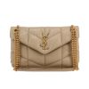 Saint Laurent  Loulou Puffer small model  shoulder bag  in beige quilted leather - 360 thumbnail