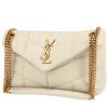 Bolso bandolera Saint Laurent  Puffer en cuero acolchado con motivos de espigas beige - 00pp thumbnail