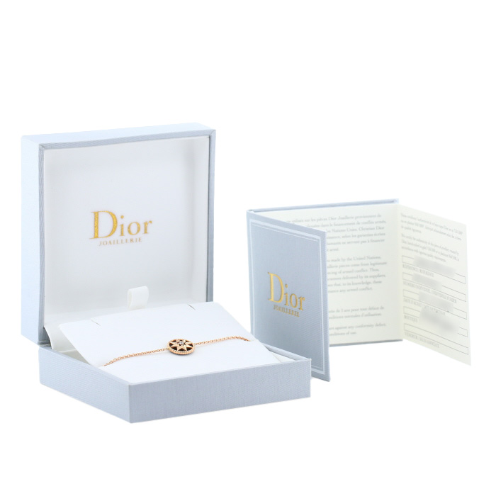 Brazalete Dior Rose des vents de oro rosa, ónix y diamante