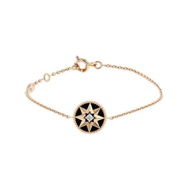 Brazalete Dior Rose des vents de oro rosa, ónix y diamante