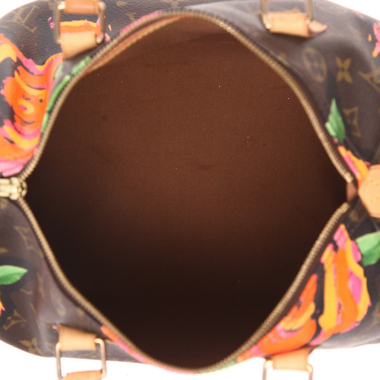 Bolso de mano Louis Vuitton  Speedy Editions Limitées en lona Monogram marrón y cuero natural - Detail D3