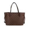Sac cabas Louis Vuitton  Neverfull petit modèle  en toile damier ébène et cuir marron - 360 thumbnail