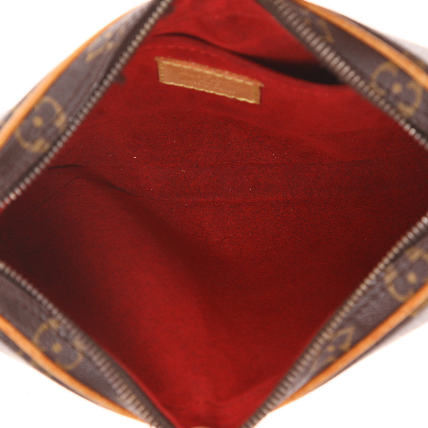 Louis Vuitton  Croissant small model  handbag  in brown monogram canvas  and natural leather - Detail D3