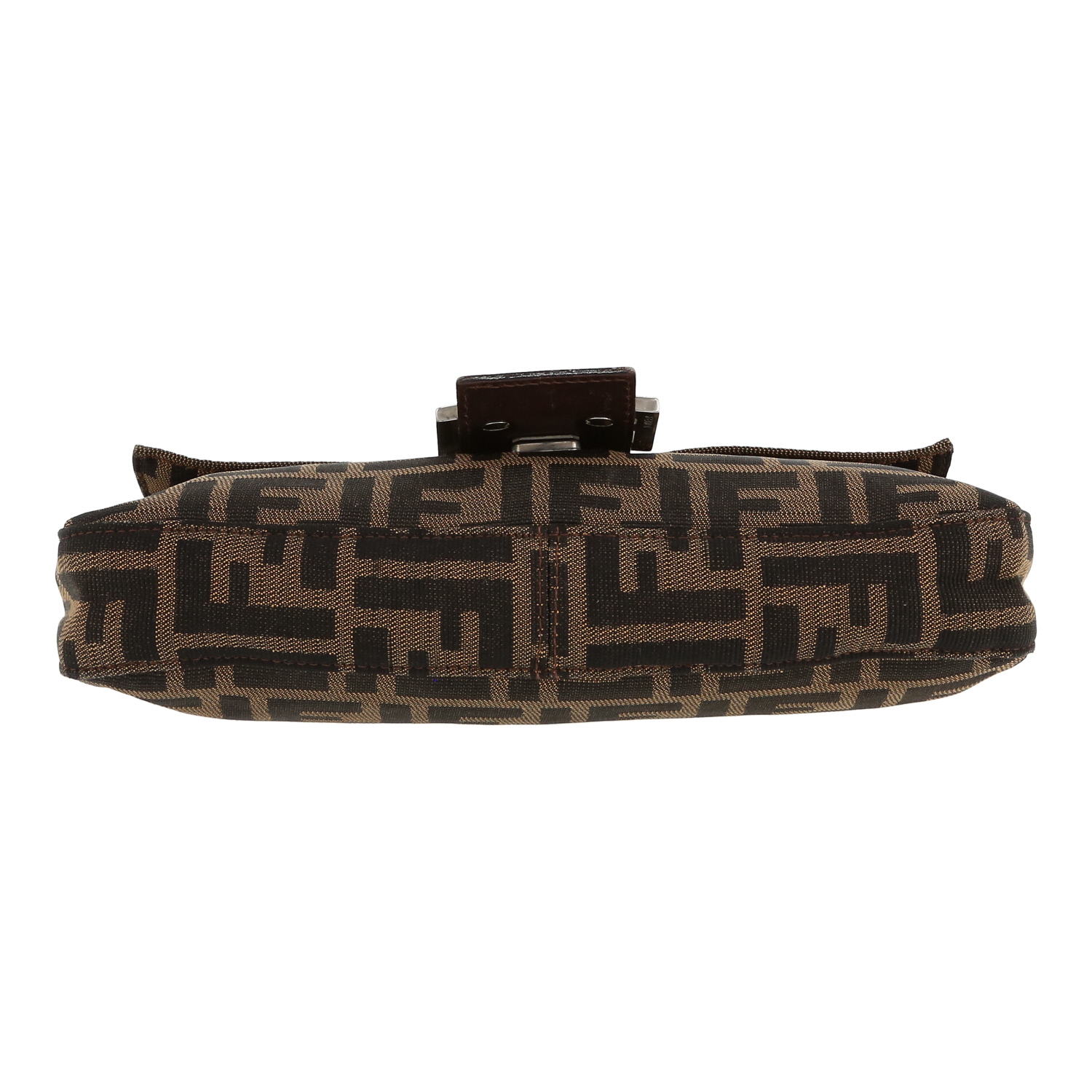 Sac à main Fendi  Baguette en toile siglée marron et cuir marron - Detail D1