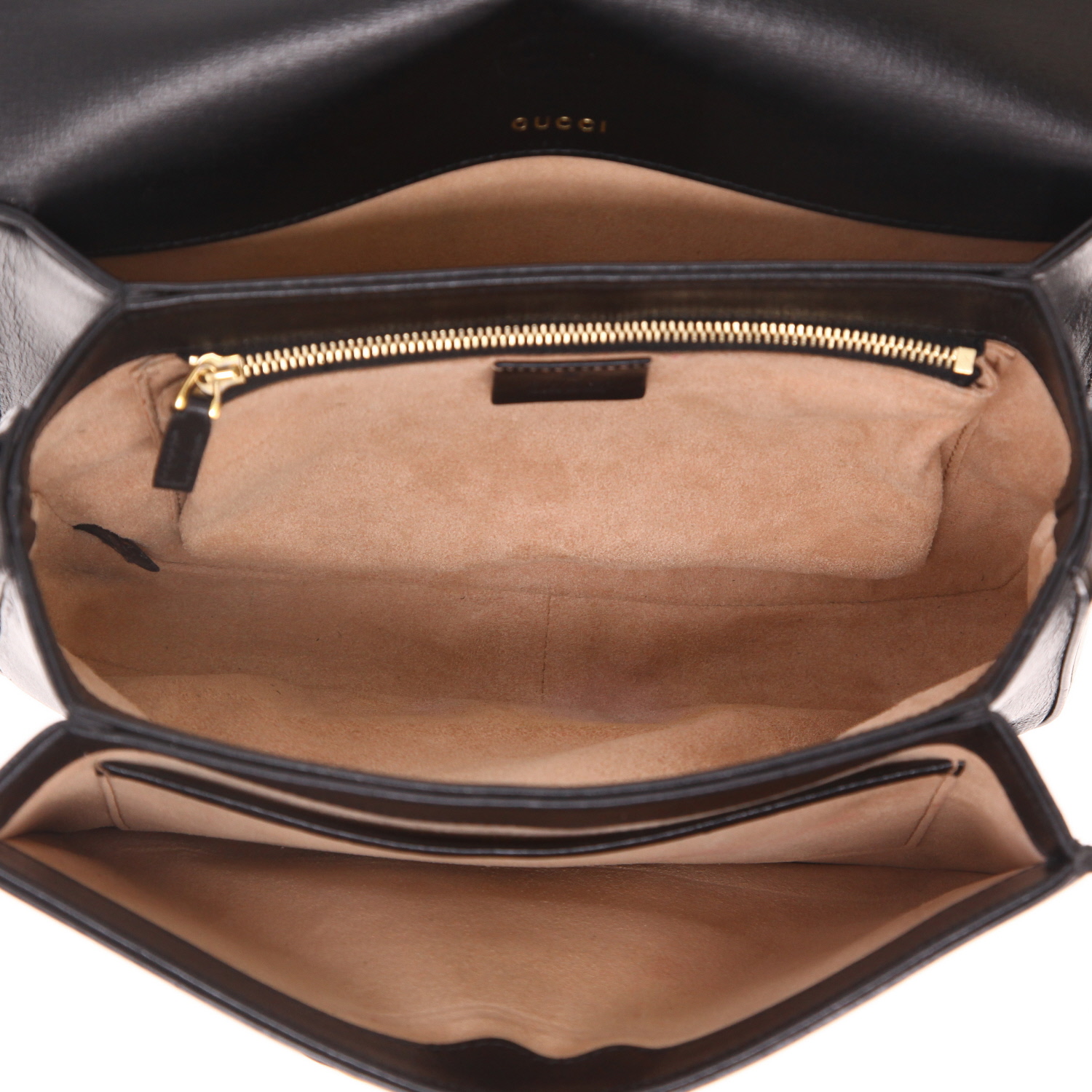 Sac bandoulière Gucci  1955 Horsebit petit modèle  en cuir noir - Detail D3