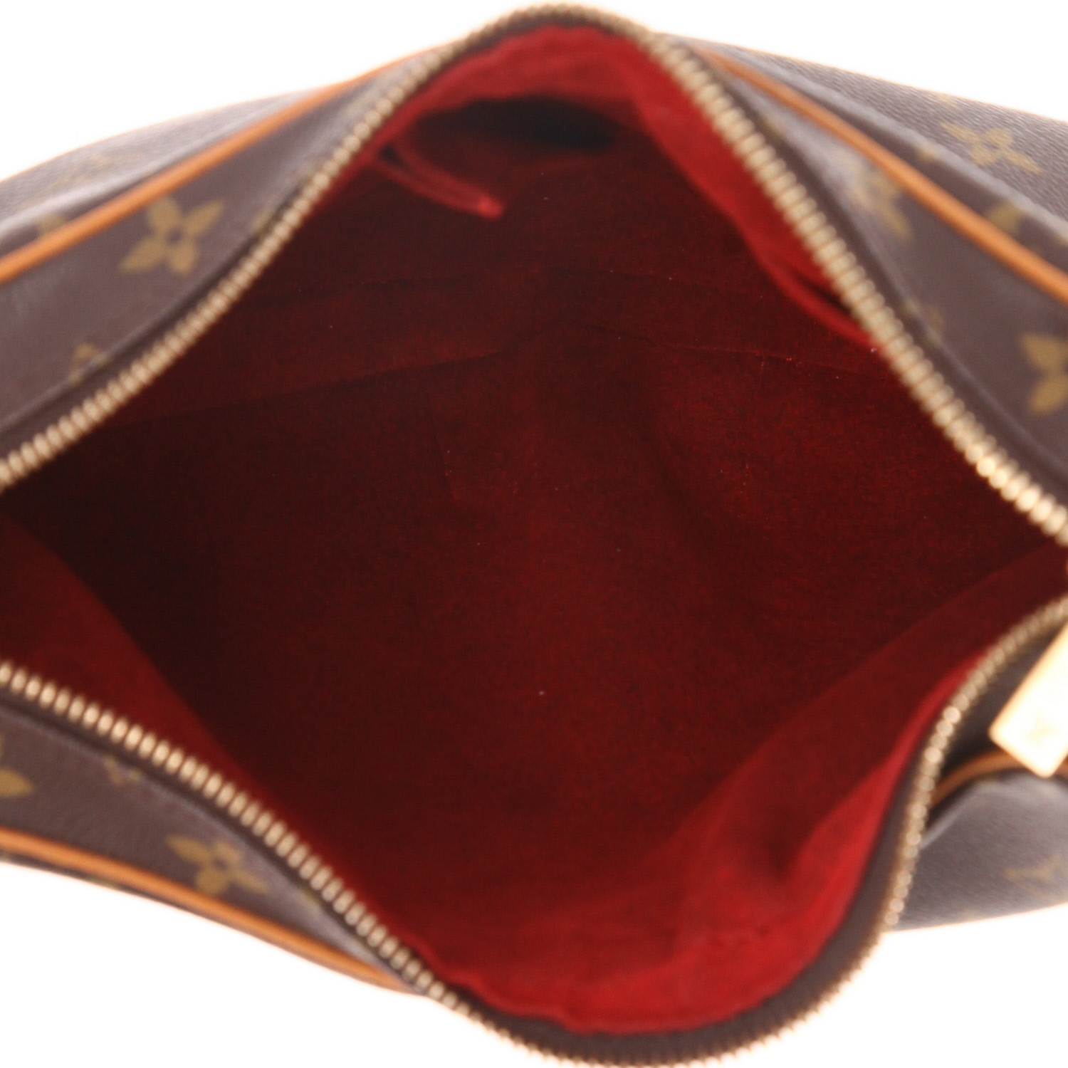 Sac à main Louis Vuitton  Croissant en toile monogram marron et cuir naturel - Detail D3