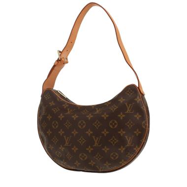 Borsa Louis Vuitton  Croissant in tela monogram marrone e pelle naturale