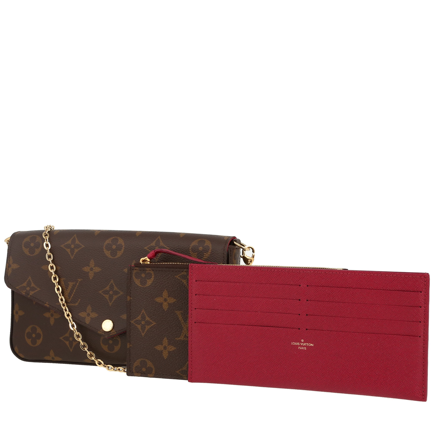 Borsa a tracolla Louis Vuitton  Félicie in tela monogram marrone - Detail D4