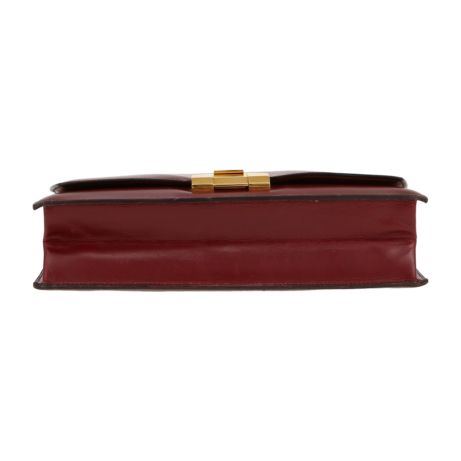 Hermès  Vintage handbag  in burgundy box leather - Detail D1