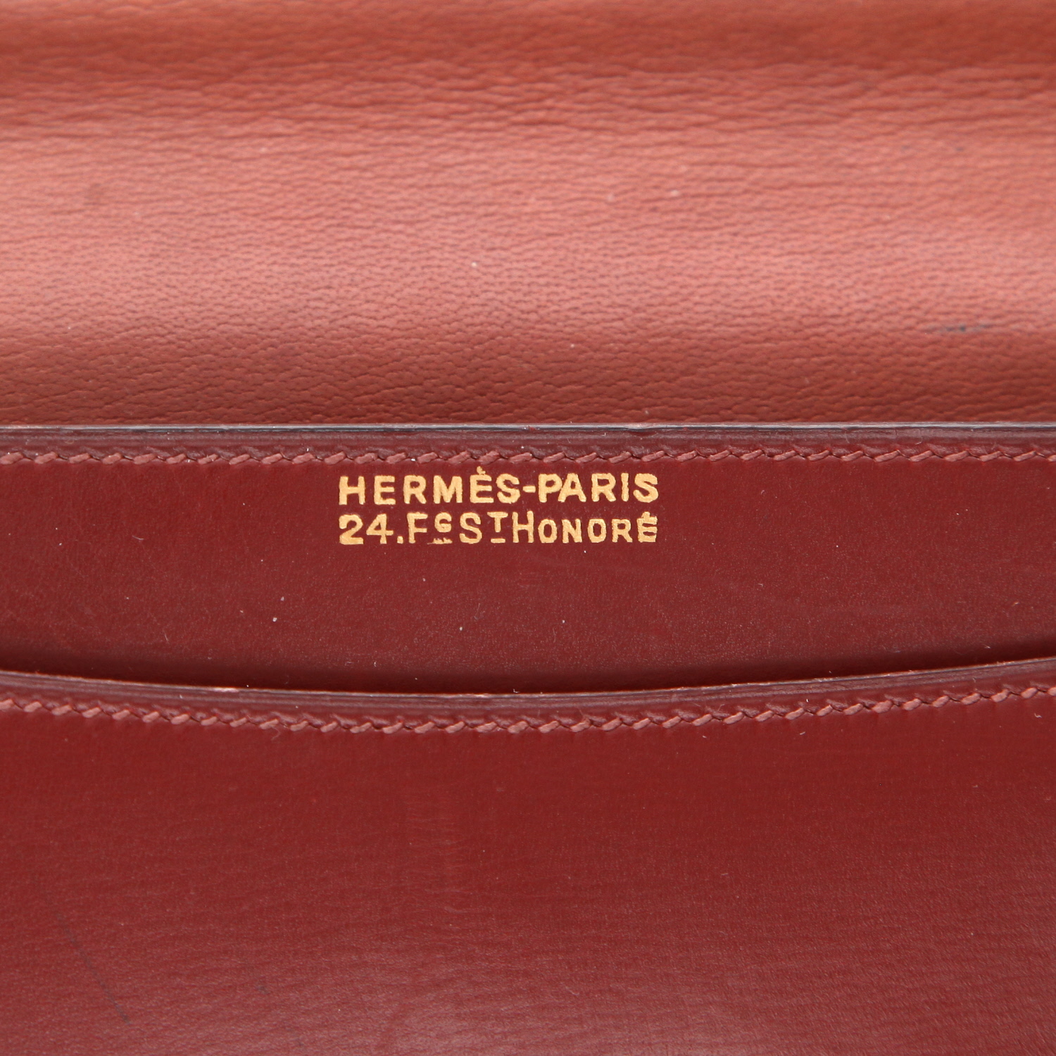 Borsa Hermès  Vintage in pelle box bordeaux - Detail D2