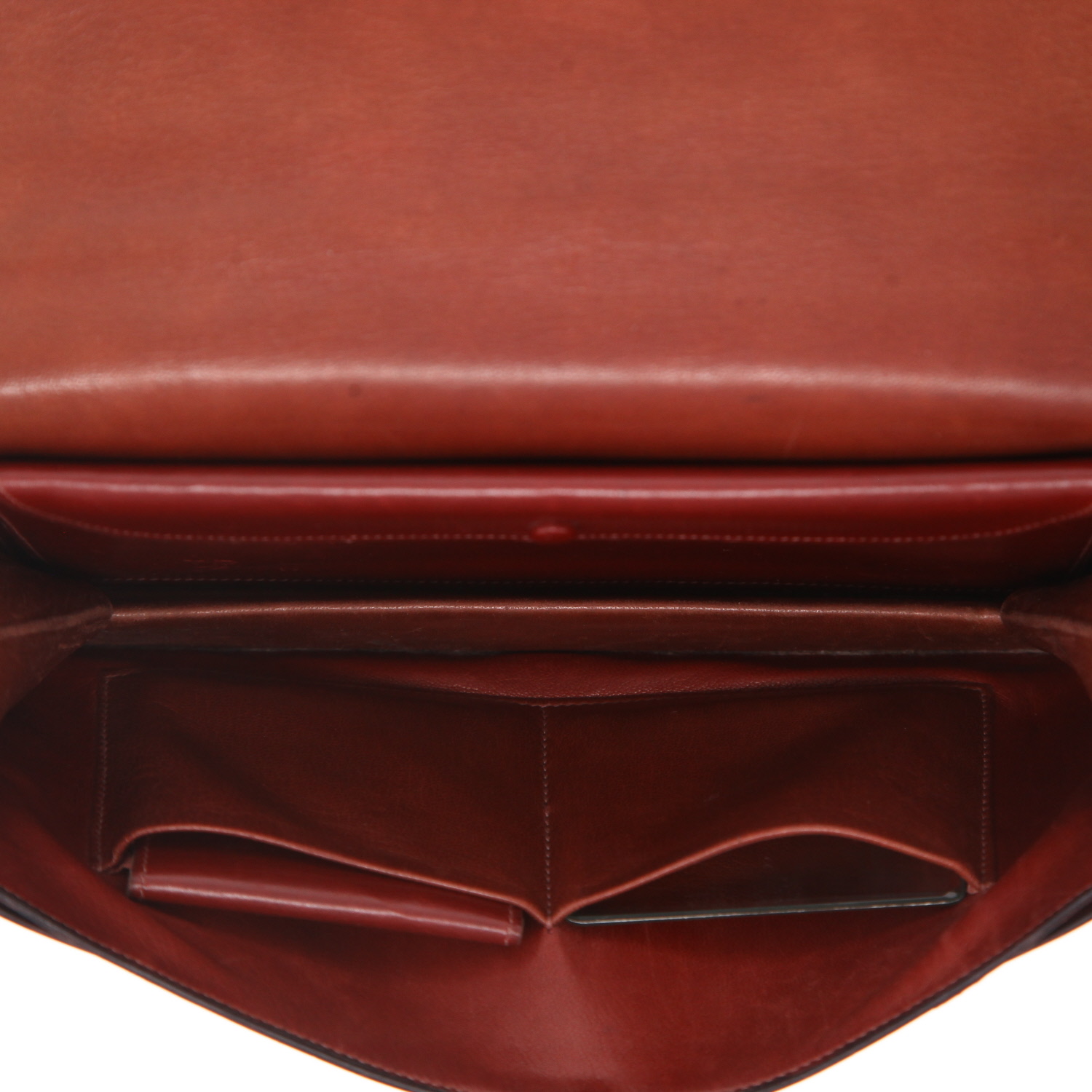 Hermès  Vintage handbag  in burgundy box leather - Detail D3