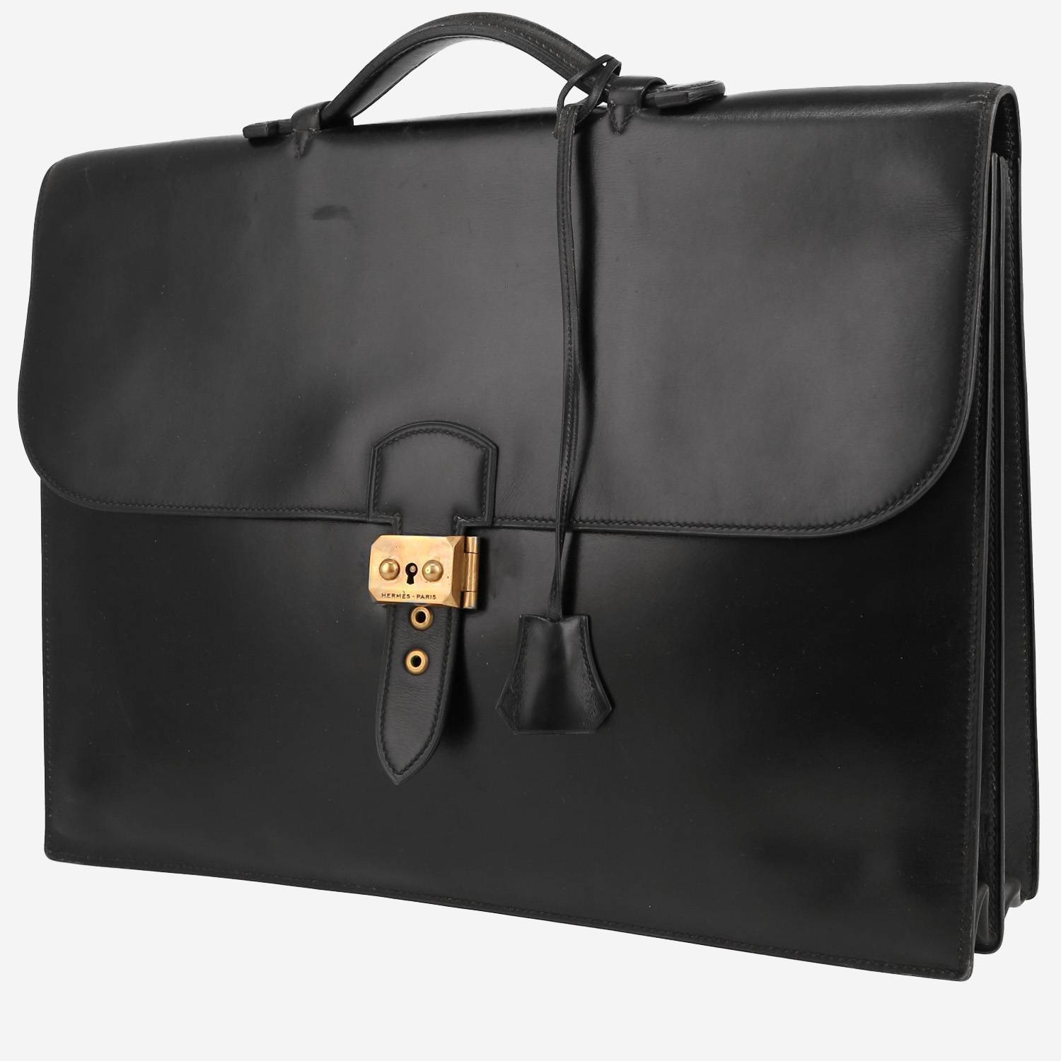 Porte-documents Hermès  Sac à dépêches en cuir box noir