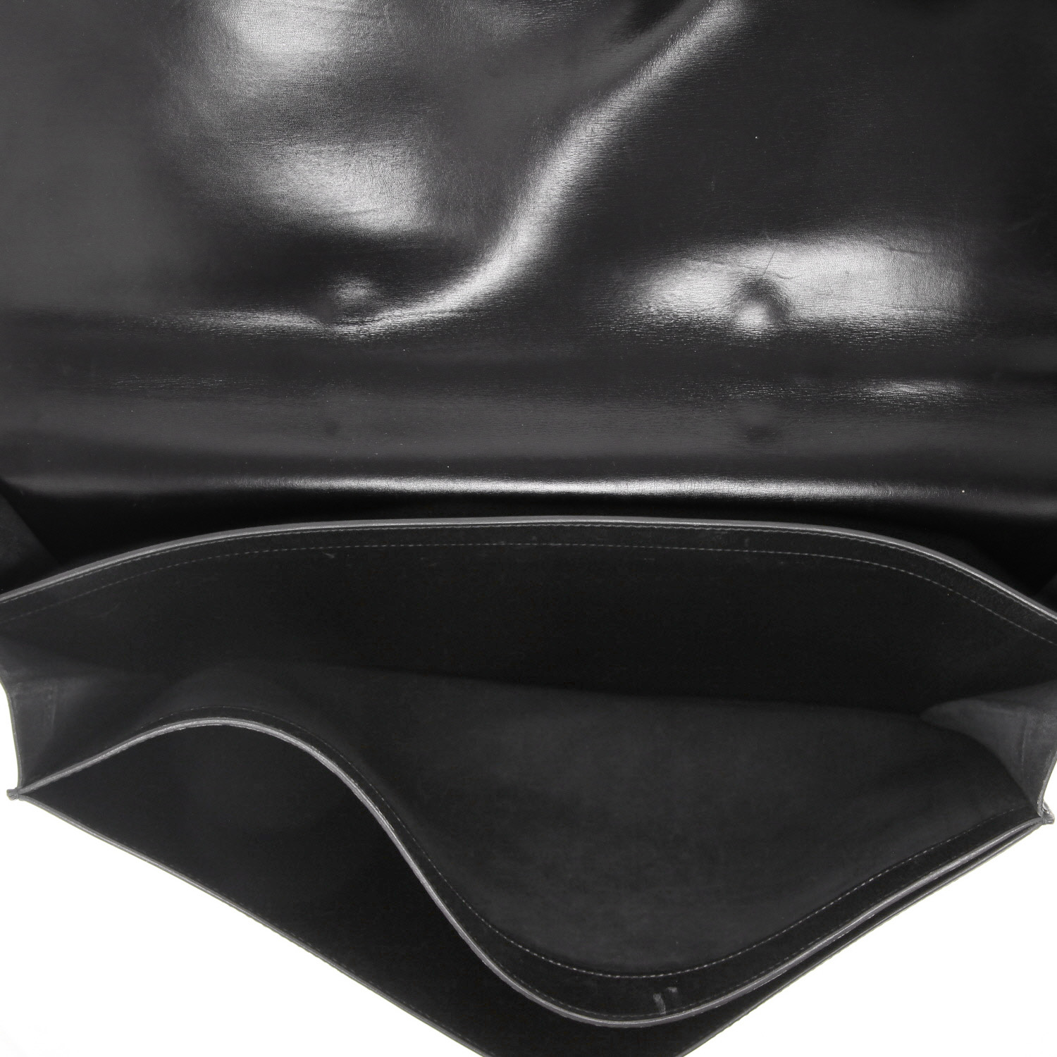 Hermès  Sac à dépêches briefcase  in black box leather - Detail D3