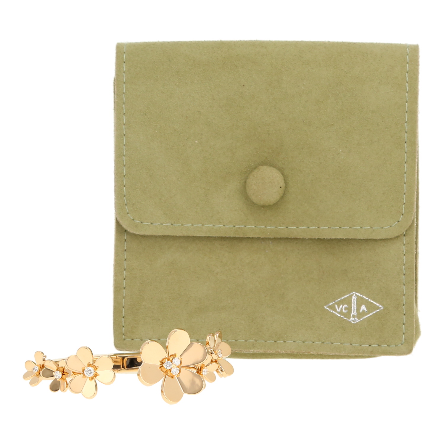 Brazalete que se puede abrir Van Cleef 
Arpels Frivole de oro amarillo y diamantes