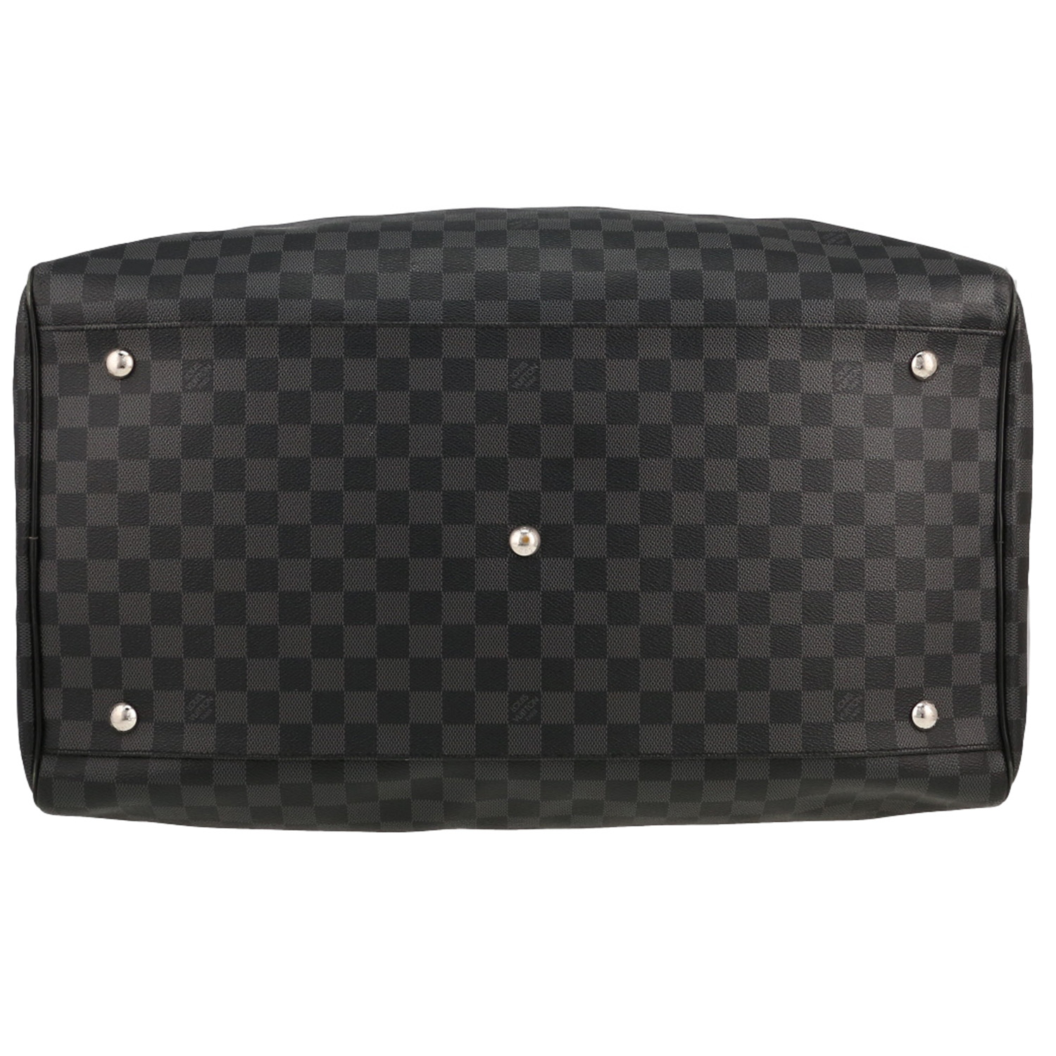 Sac de voyage Louis Vuitton  Roadster en toile damier gris Graphite et cuir noir - Detail D4
