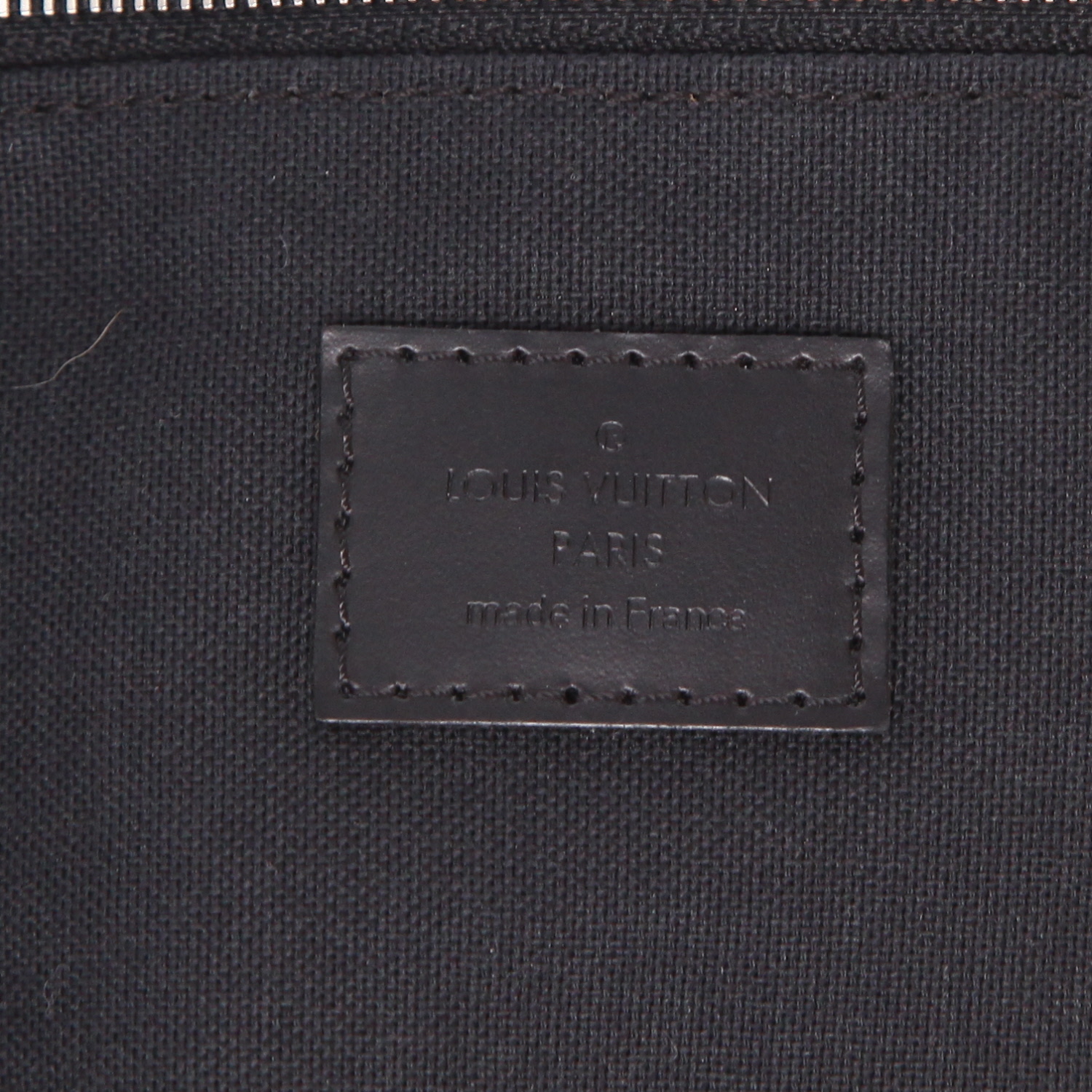 Sac de voyage Louis Vuitton  Roadster en toile damier gris Graphite et cuir noir - Detail D6