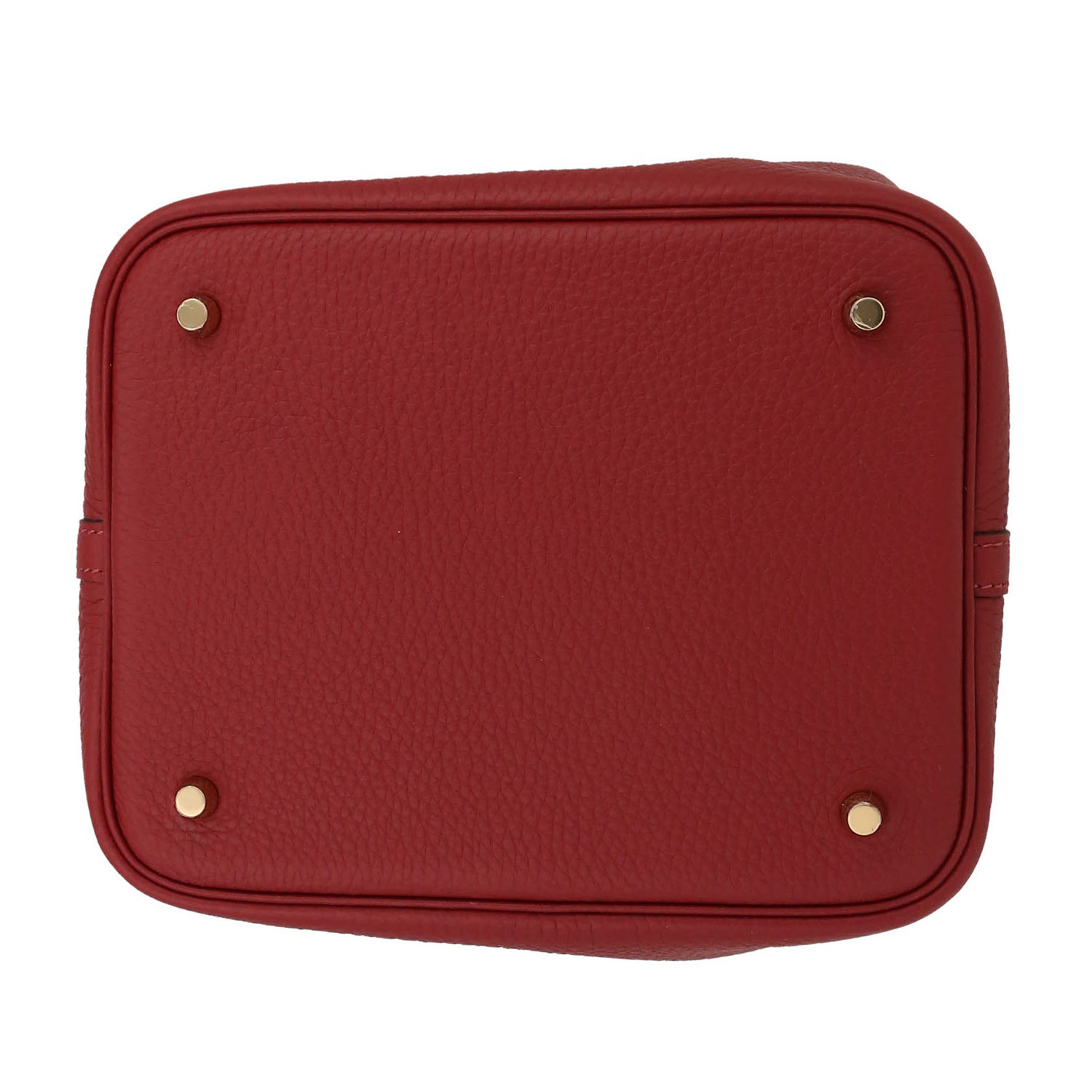 Sac à main Hermès  Picotin 22 cm en cuir togo bordeaux - Detail D1