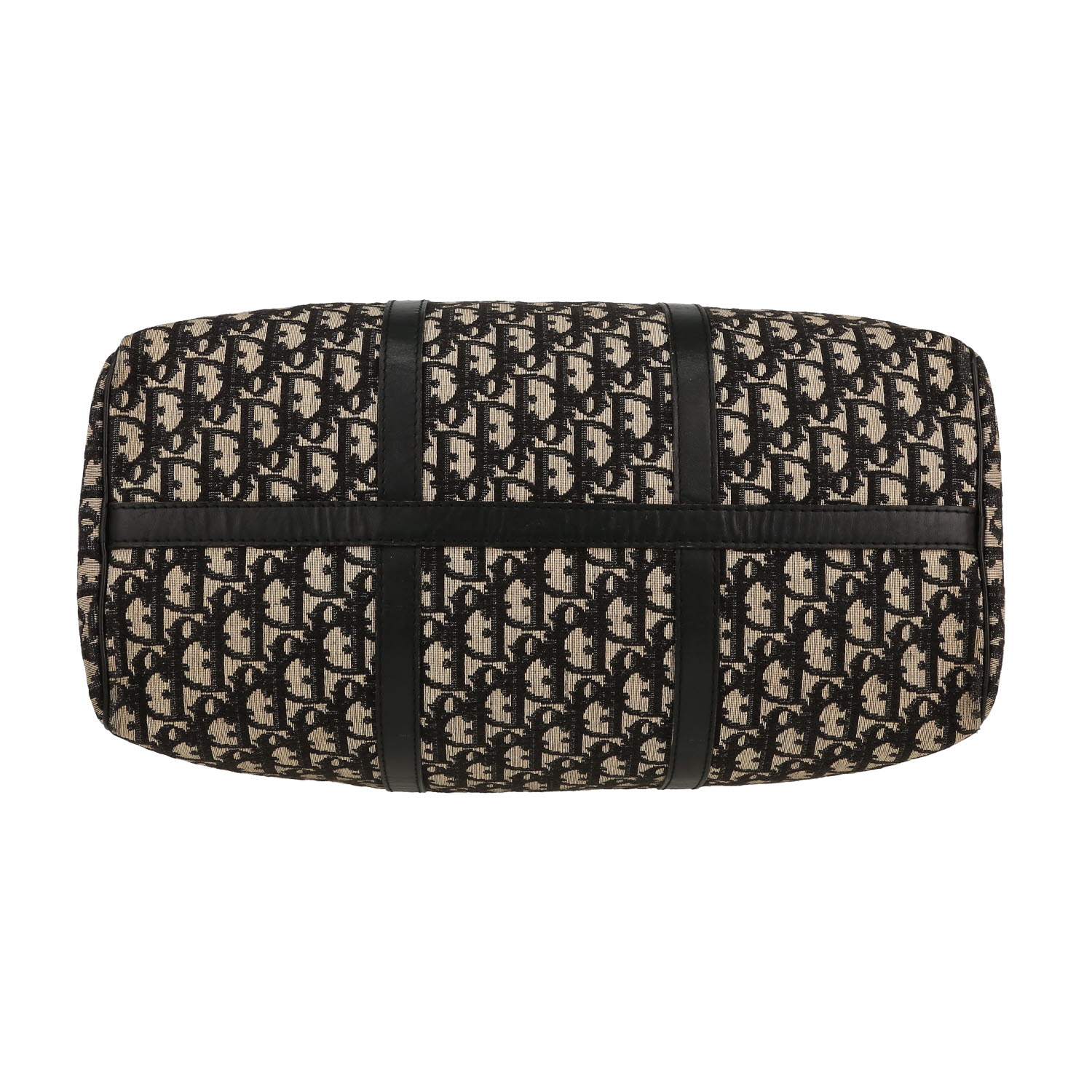 Bolso de fin de semana Dior Vintage en lona Monogram Oblique azul y cuero azul - Detail D1