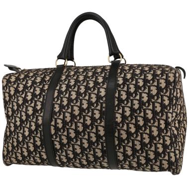 Dior Vintage weekend bag in blue monogram canvas Oblique and blue leather