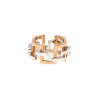 Half-articulated Mellerio Graphic ring in pink gold and white gold - 360 thumbnail