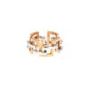 Half-articulated Mellerio Graphic ring in pink gold and white gold - 360 thumbnail