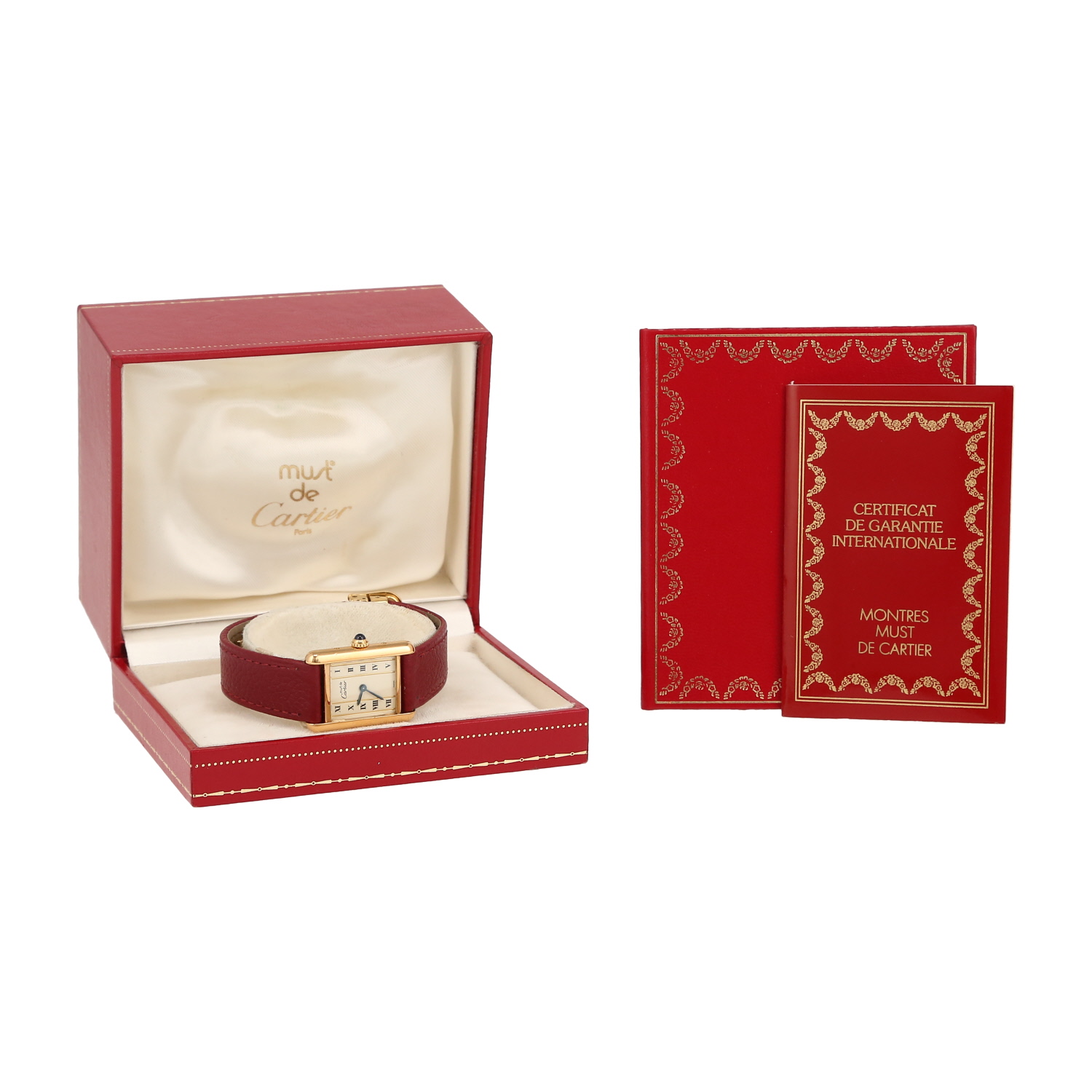Reloj Cartier Tank Must de plata dorada Ref: Cartier - 5057001  Circa 1994 - Detail D2