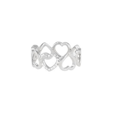 Tiffany 
Co Hearts ring in white gold and diamonds
