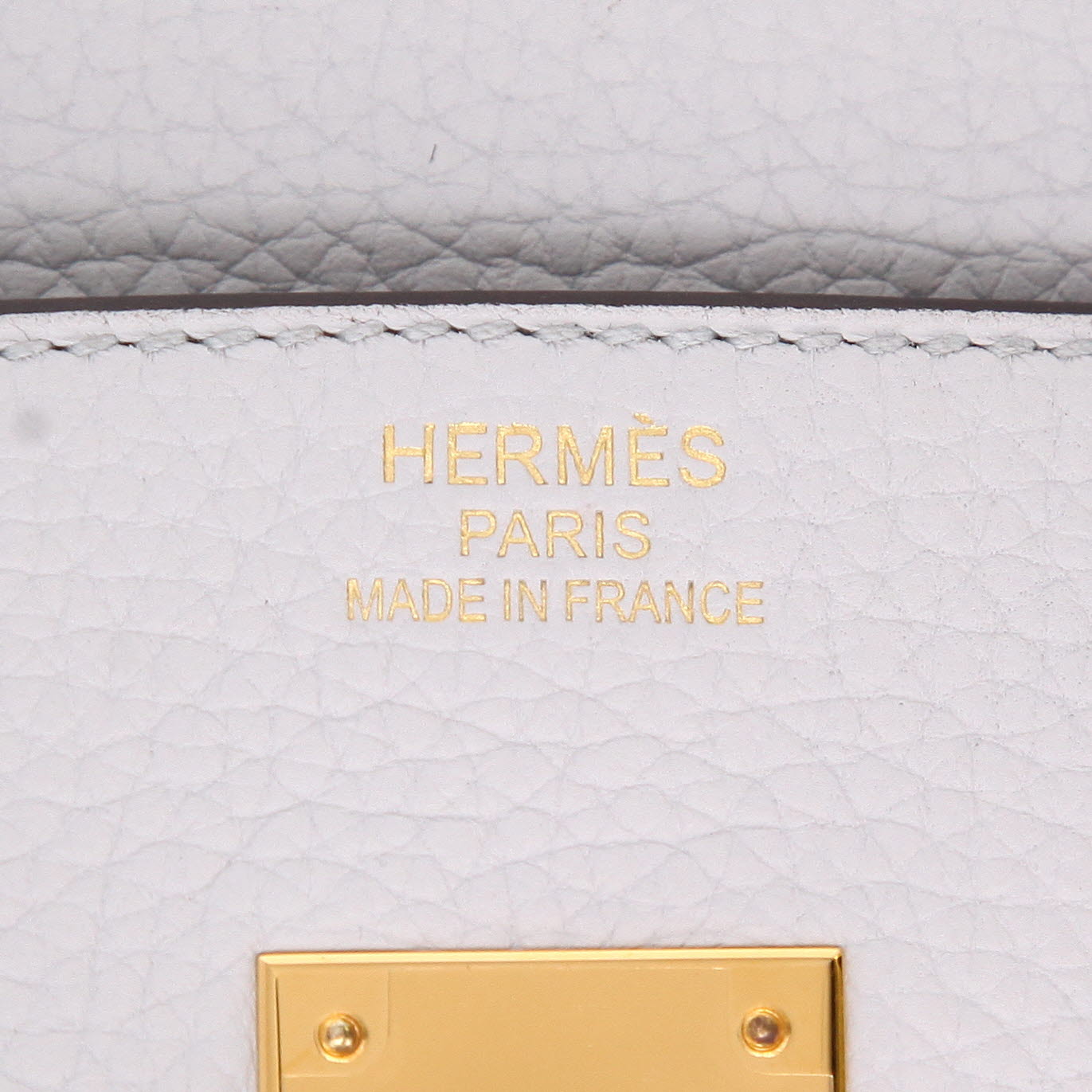 Borsa Hermès  Birkin 35 cm in pelle togo Bleu Brume - Detail D2