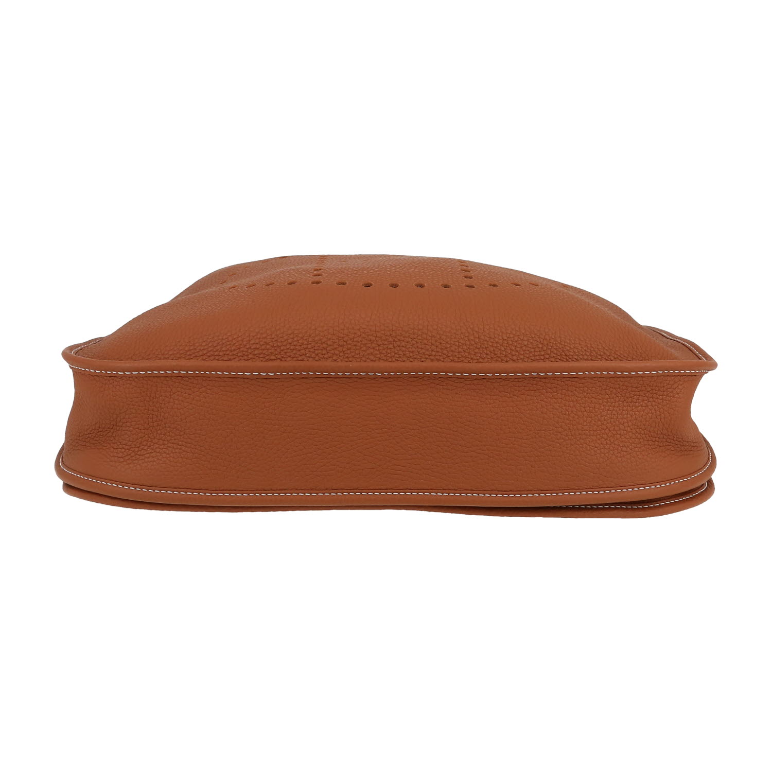 Bolso bandolera Hermès  Evelyne modelo grande  en cuero togo color oro - Detail D1