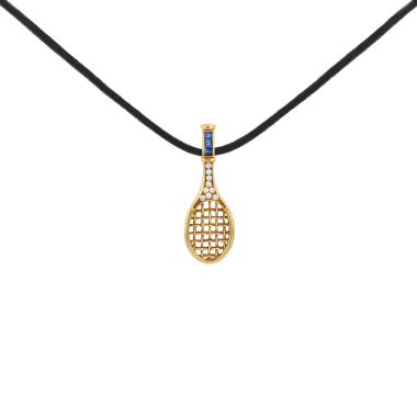 Pendentif Mellerio  en or jaune, diamants et saphirs