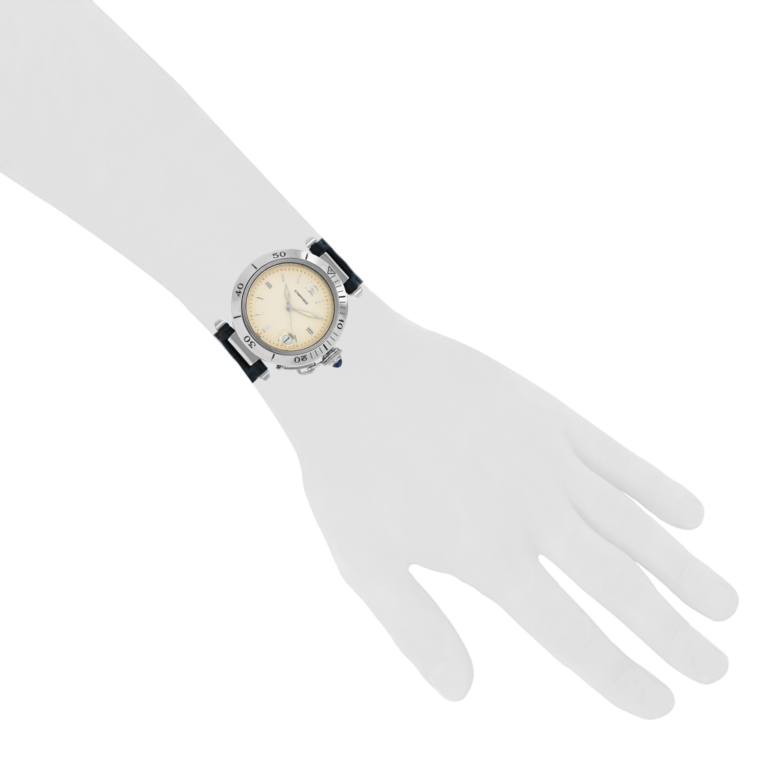 Reloj Cartier Pasha de acero Ref: Cartier - 1040  Circa 1997 - Detail D1