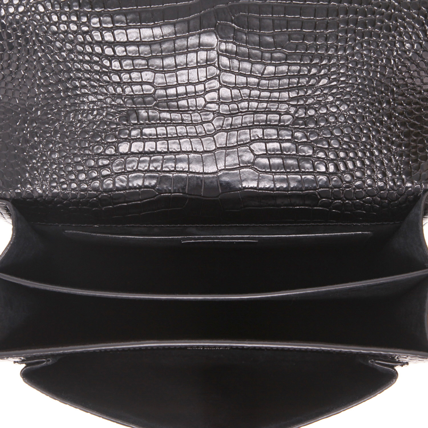 Saint Laurent  Sunset large model  shoulder bag  in black leather - Detail D3
