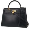 Hermès  Kelly 32 cm handbag  in navy blue box leather - 00pp thumbnail