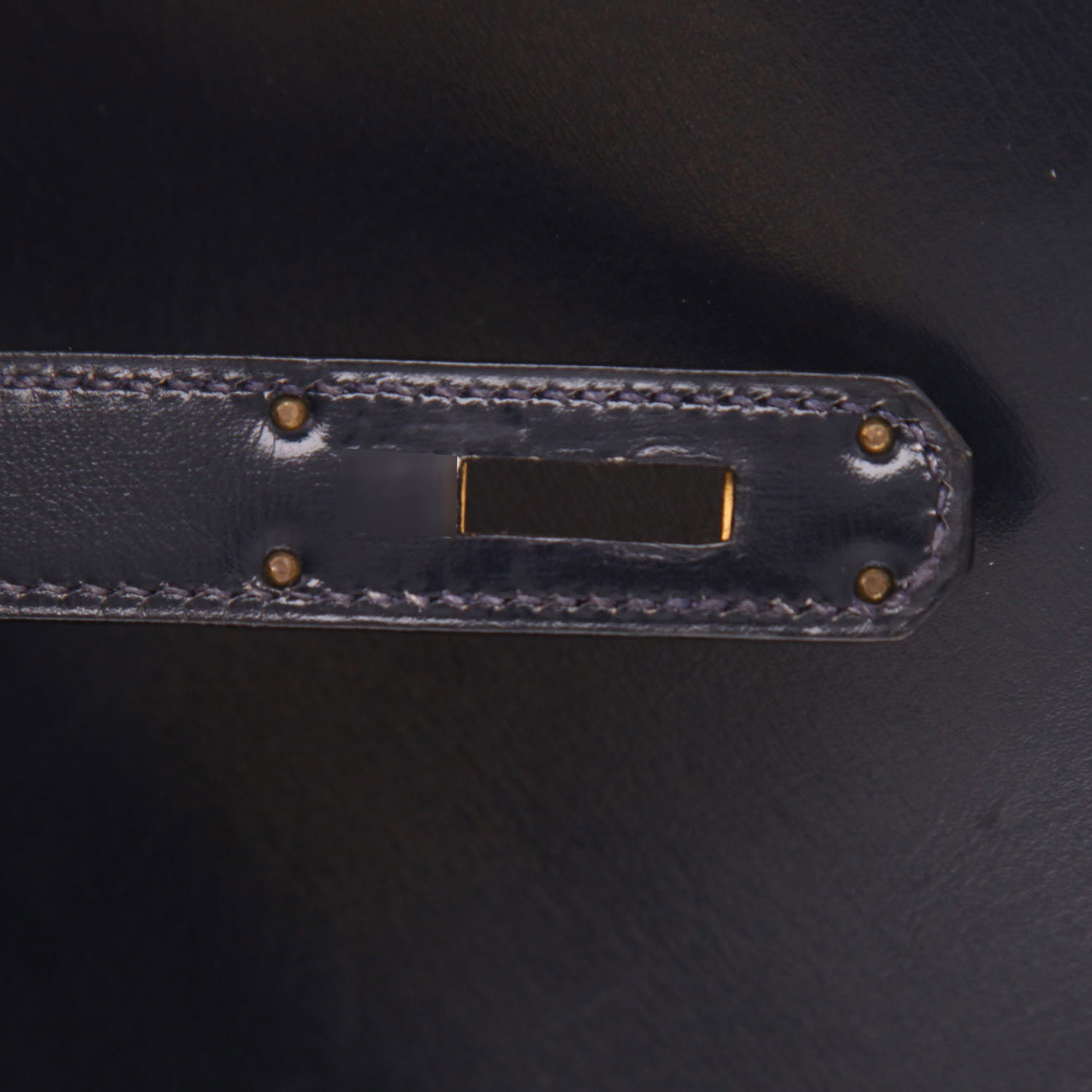 Sac à main Hermès  Kelly 32 cm en cuir box bleu-marine - Detail D4